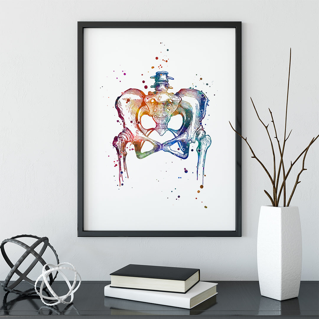 Pelvis vibrant artowrk for Chiropractor office wall art decor