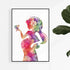 Pregnant Woman Silhouette Watercolor Art Print