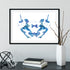 Rorschach Inkblot Test Watercolor Art, Blue Psychology Wall Print