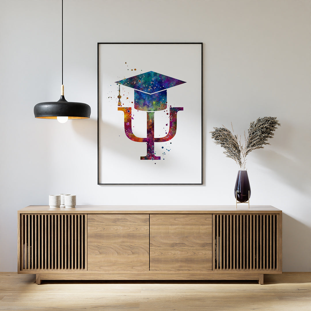 Psi Logo Watercolor Print - Psychology Student Gift Idea