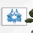 Blue Watercolor Rorschach Ink Blot Artwork