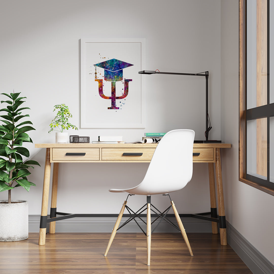 Psi Logo Watercolor Print - Psychology Student Gift Idea