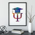 Psi Logo Watercolor Print - Psychology Student Gift Idea
