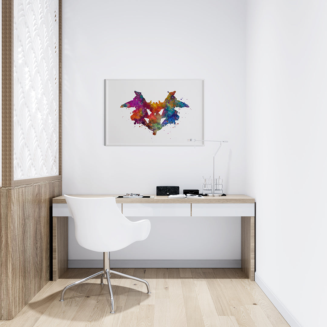 Psychology Art Multicolored Watercolor Print