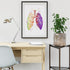 Anatomical Lungs Watercolor Art Print Pulmonology clinic decor