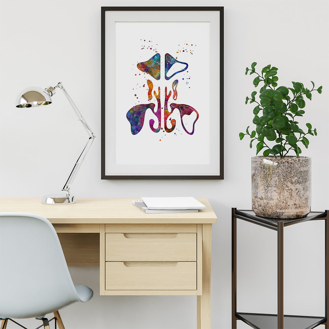 Paranasal Sinuses Watercolor Anatomy Art Print