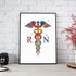 RN Caduceus Registered Nurse Watercolor Print
