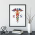 RN Caduceus Registered Nurse Watercolor Print