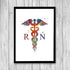 RN Caduceus Registered Nurse Watercolor Print