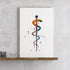 Rod of Asclepius Watercolor Print Healing and Medicine Symbol