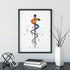 Rod of Asclepius Watercolor Print Healing and Medicine Symbol