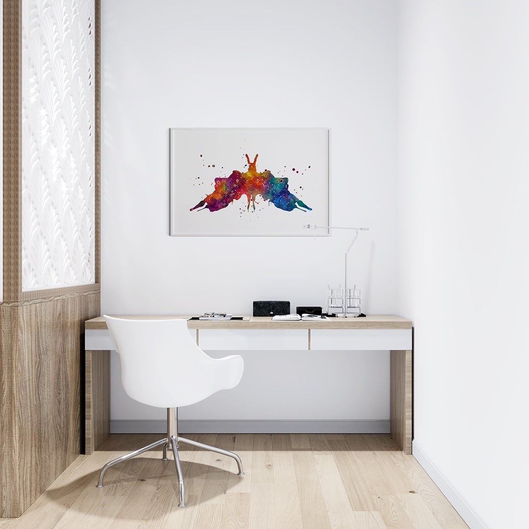 Watercolor Rorschach Ink Blot Art Print