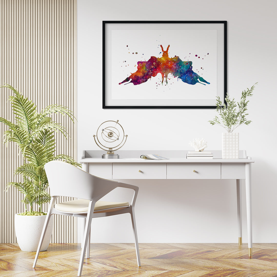 Watercolor Rorschach Ink Blot Art Print