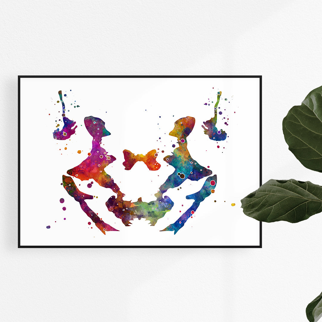 Psychology Ink Blot Colorful Watercolor Print