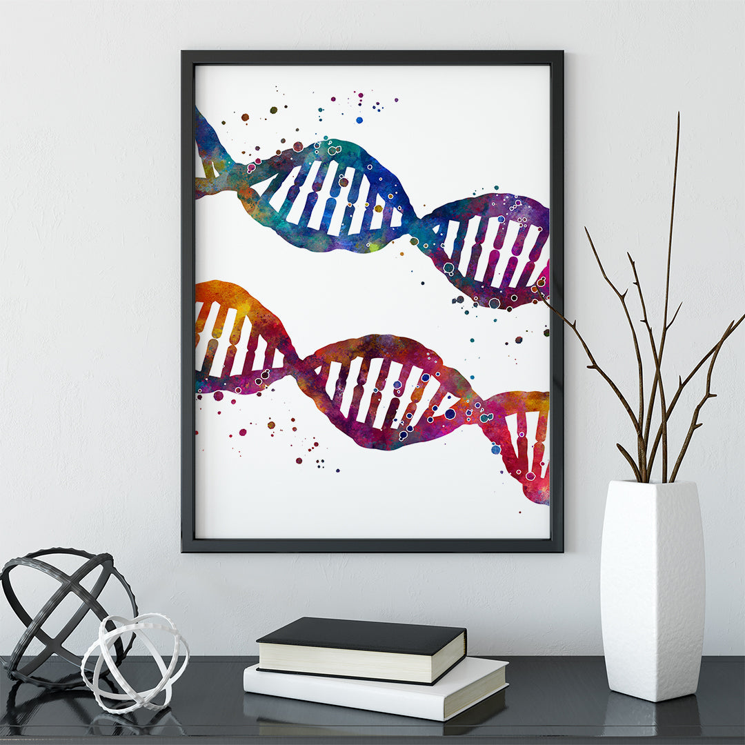 DNA Art Science Painting Colorful Poster