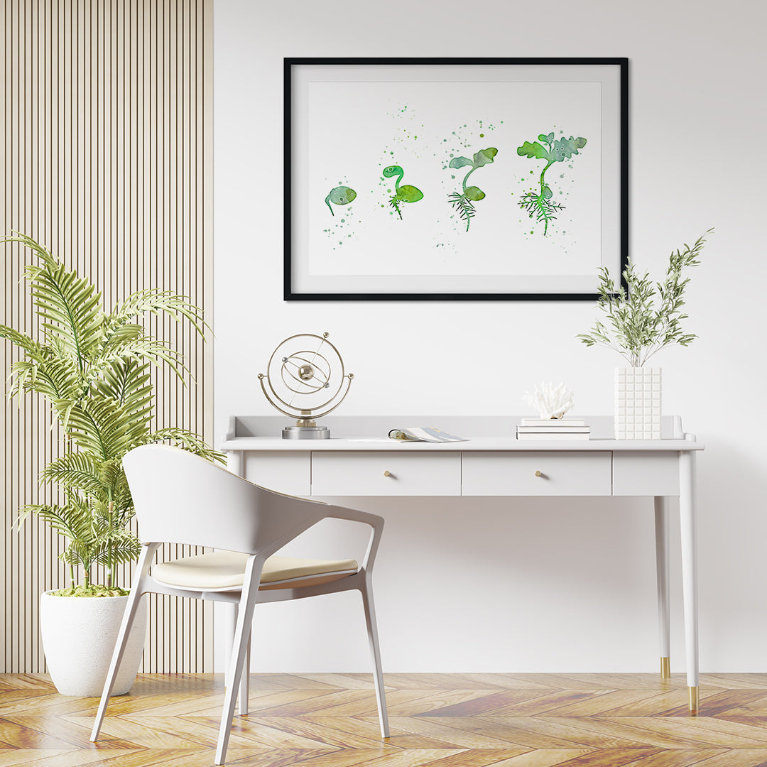 Germination Process Watercolor Art Print