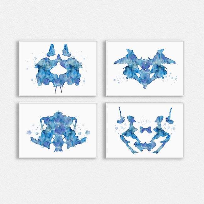 Set of 4 rorschach art prints