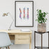 Anatomy artwork, watercolor spine print for doctor office decor