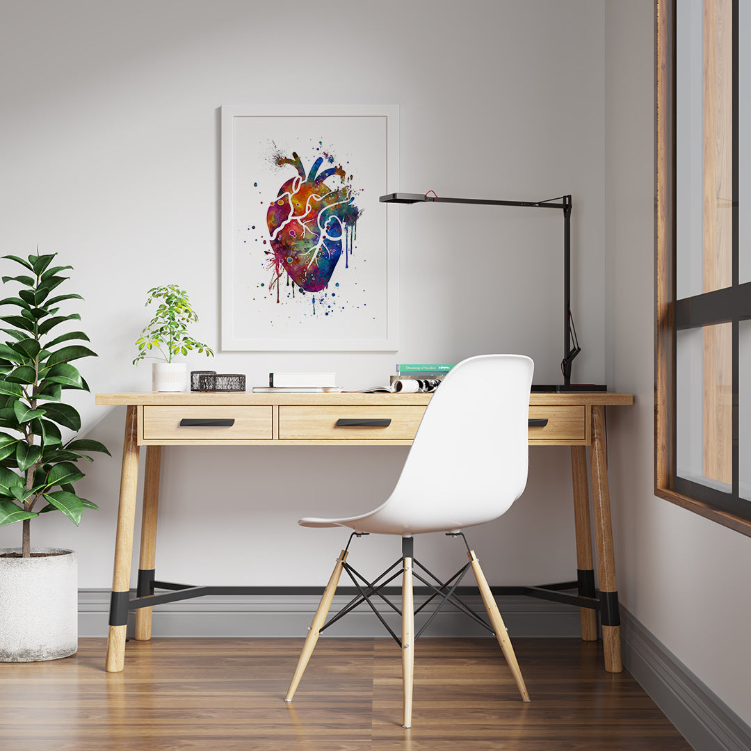 Heart splash art print Cardiologist Office Decor