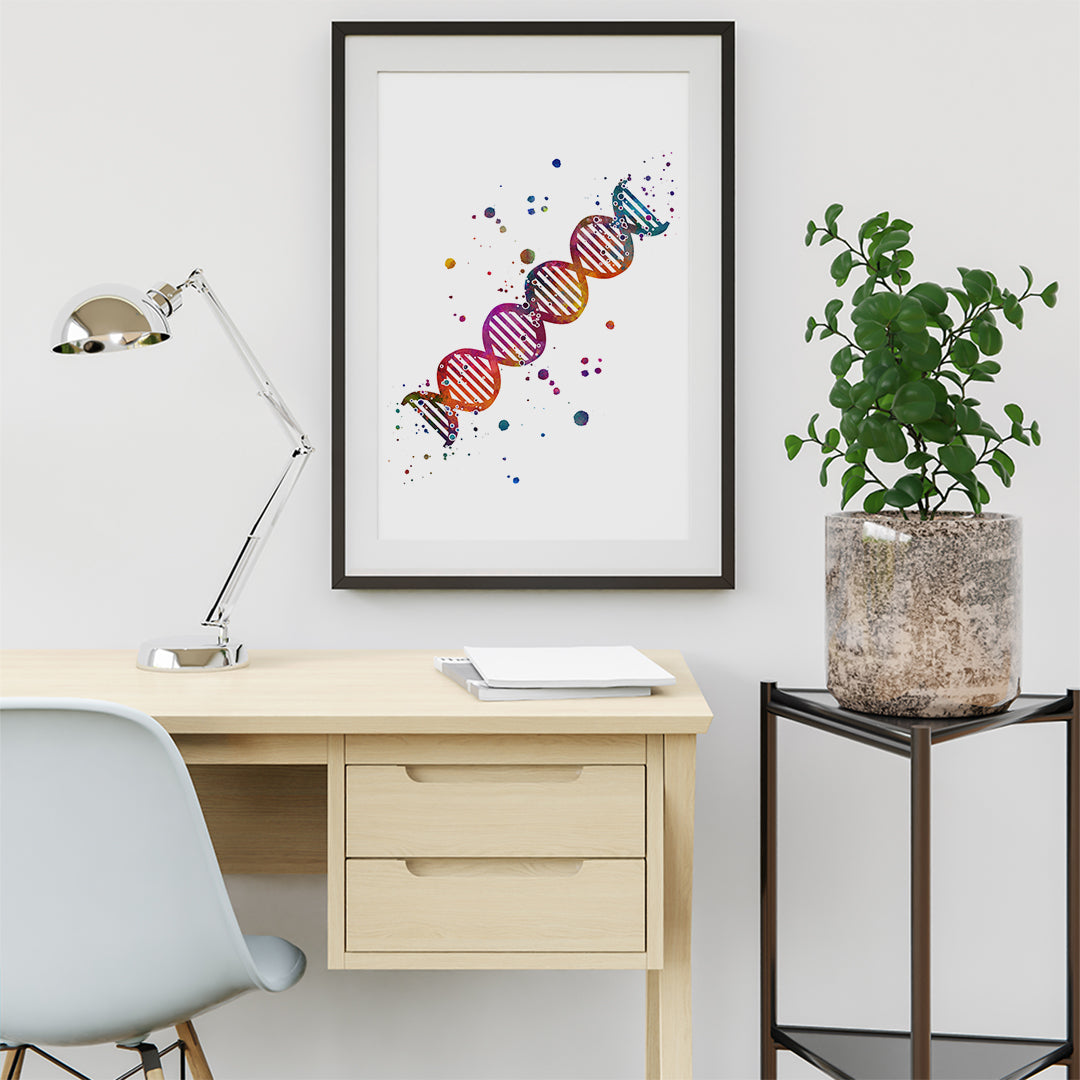 DNA Colorful Watercolor Print