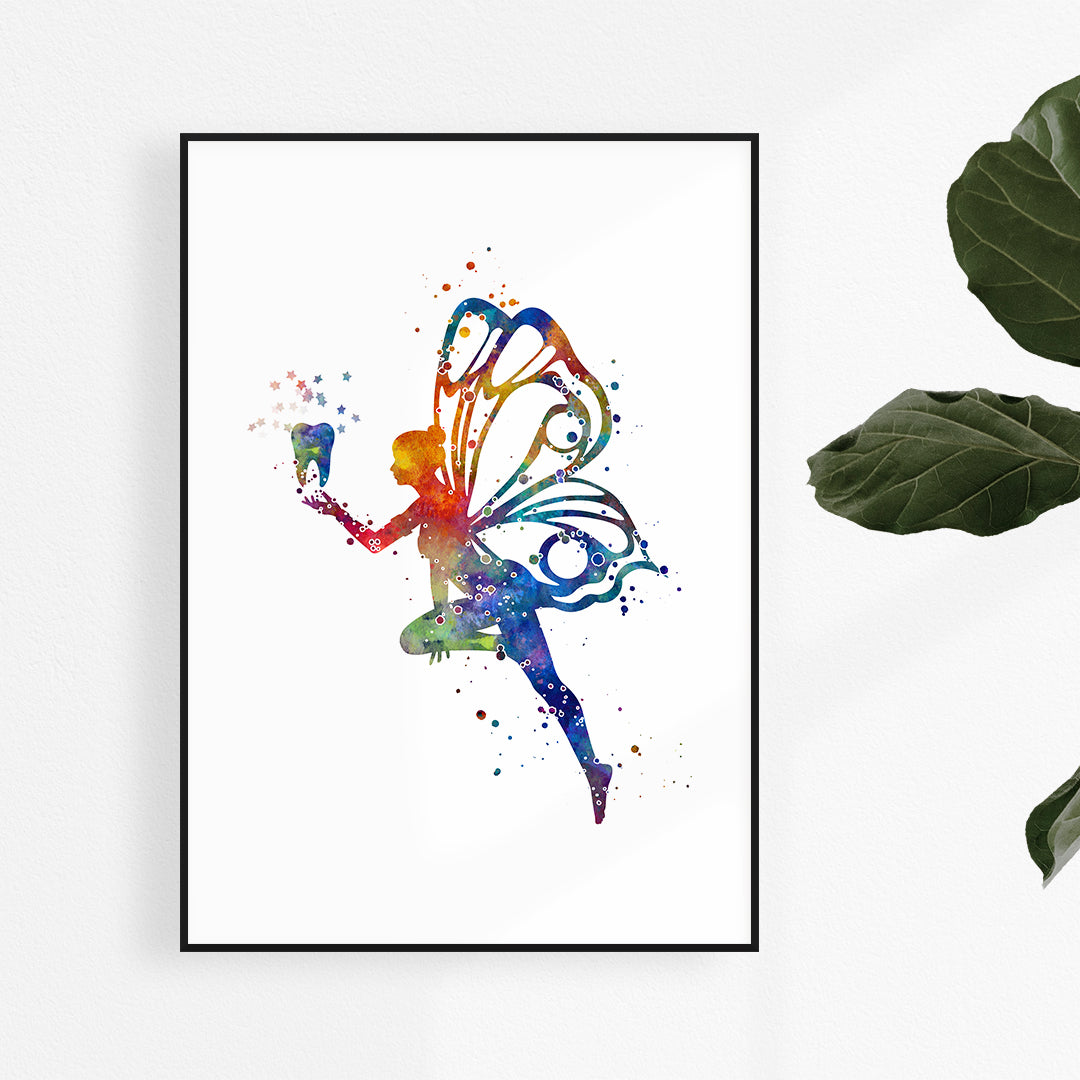 Tooth Fairy Art Print – Cute Dental Decor for Nurse Room