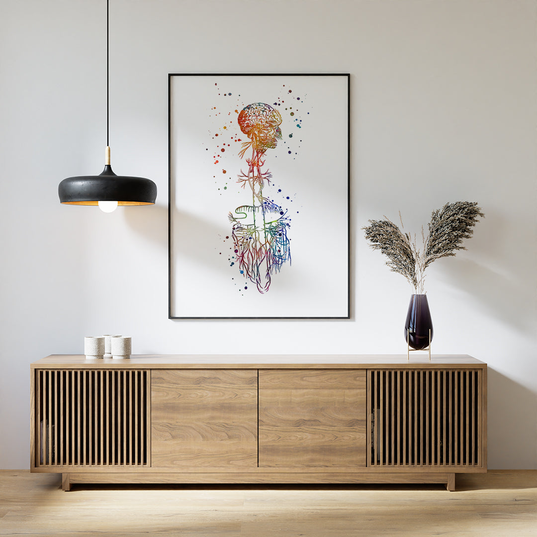 Vagus Nerve Art - Colorful Watercolor Print