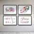 Stunning veterinary art set with cat and dog anatomy prints, ideal for veterinary dental clinics or physiotherapy offices.