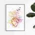 Heart Tree Watercolor Anatomy Art Print