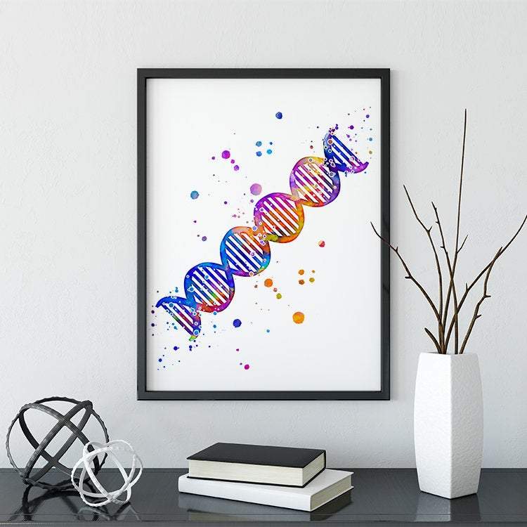 DNA Art Print Science Decor - PrintsFinds