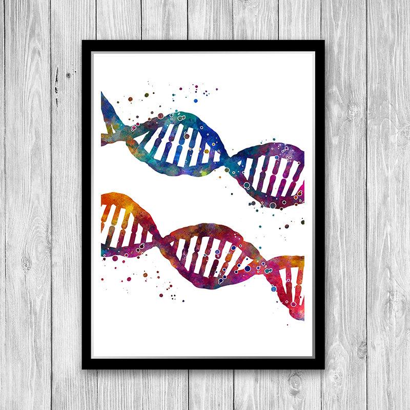 DNA Art Science Abstract Painting Poster - PrintsFinds