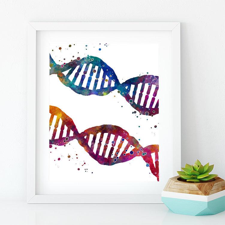 DNA Art Science Abstract Painting Poster - PrintsFinds