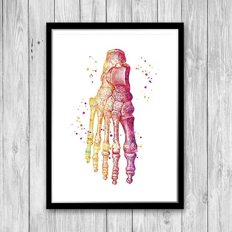 Foot art print, Gift for orthopedic surgeon - PrintsFinds