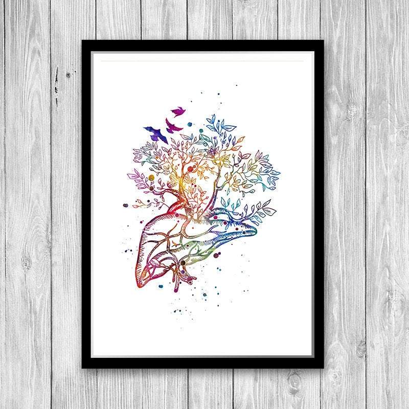 Liver Tree Anatomy Art - PrintsFinds