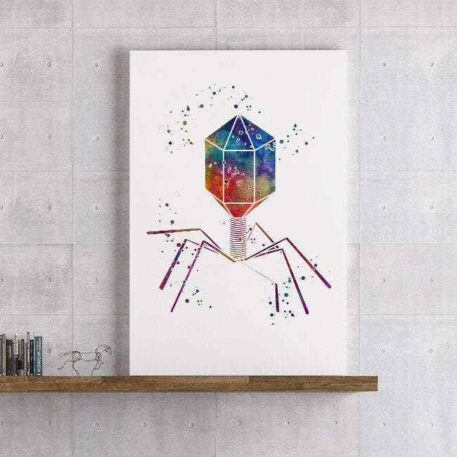 Science decor bacteriophage virus biology art print - PrintsFinds